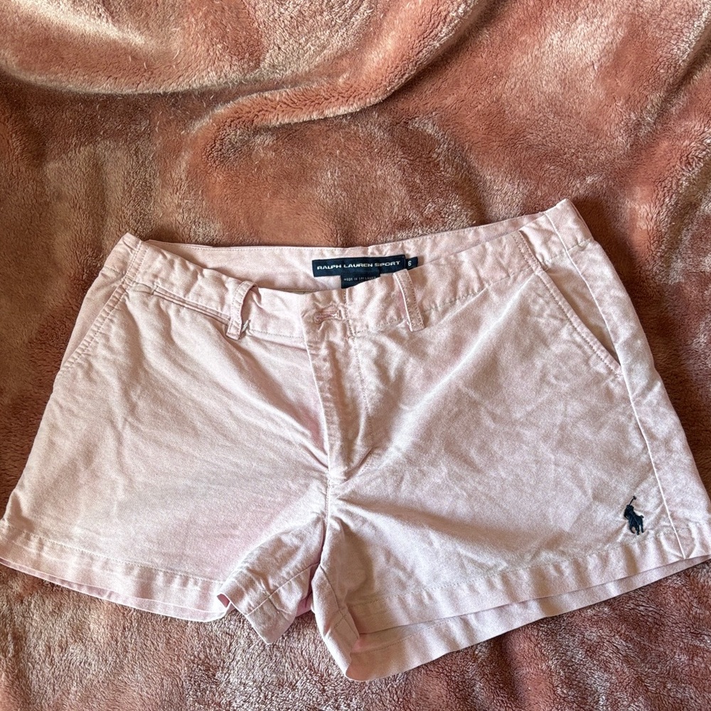 Polo by Ralph Lauren Women's Soft Pink pony shorts 2” rise